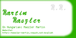 martin maszler business card